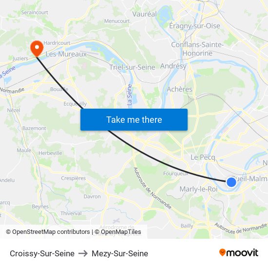 Croissy-Sur-Seine to Mezy-Sur-Seine map