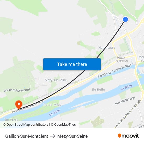 Gaillon-Sur-Montcient to Mezy-Sur-Seine map