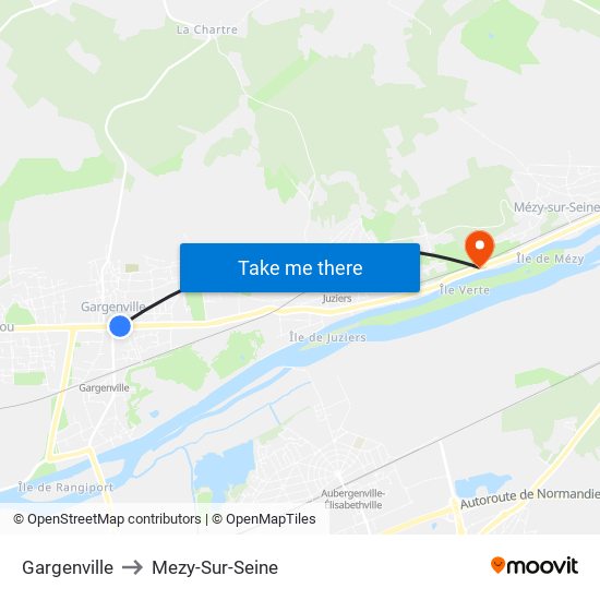 Gargenville to Mezy-Sur-Seine map
