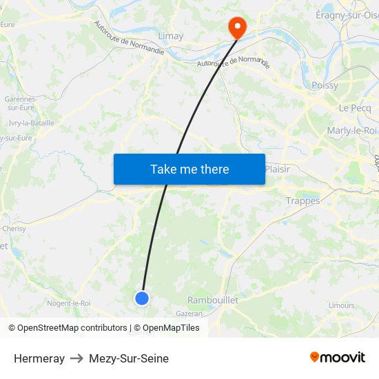 Hermeray to Mezy-Sur-Seine map