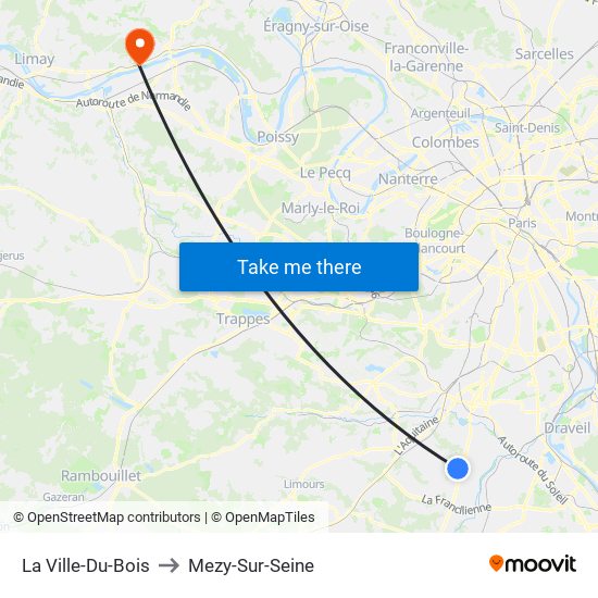 La Ville-Du-Bois to Mezy-Sur-Seine map