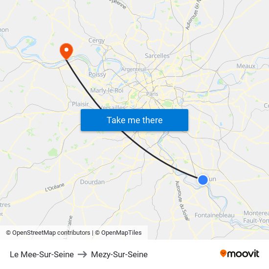 Le Mee-Sur-Seine to Mezy-Sur-Seine map