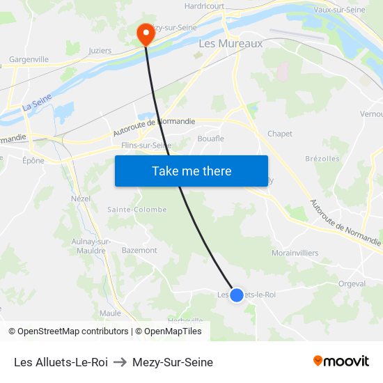 Les Alluets-Le-Roi to Mezy-Sur-Seine map