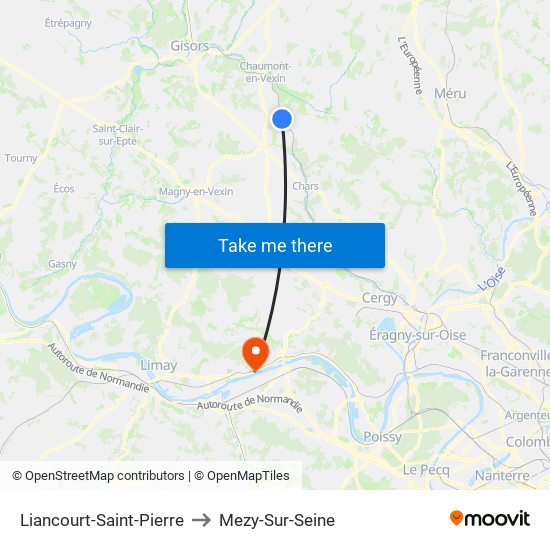 Liancourt-Saint-Pierre to Mezy-Sur-Seine map