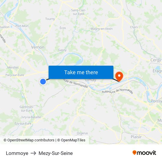Lommoye to Mezy-Sur-Seine map