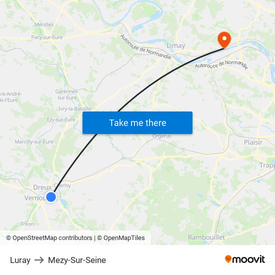 Luray to Mezy-Sur-Seine map