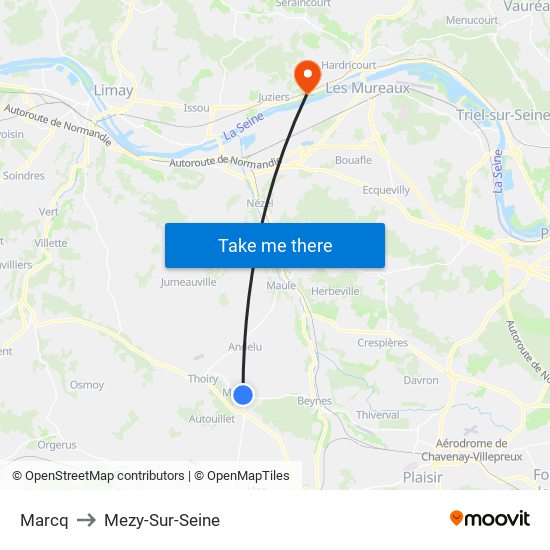 Marcq to Mezy-Sur-Seine map