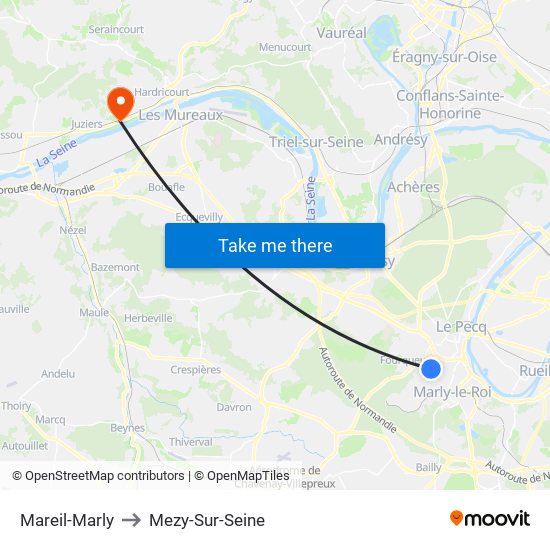 Mareil-Marly to Mezy-Sur-Seine map