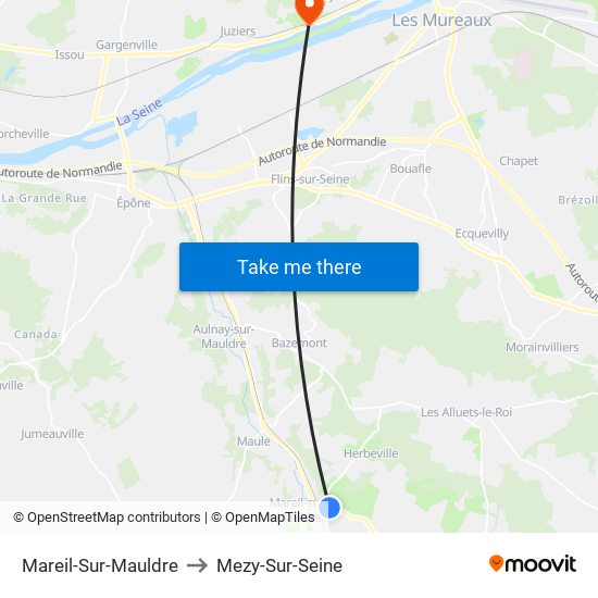 Mareil-Sur-Mauldre to Mezy-Sur-Seine map