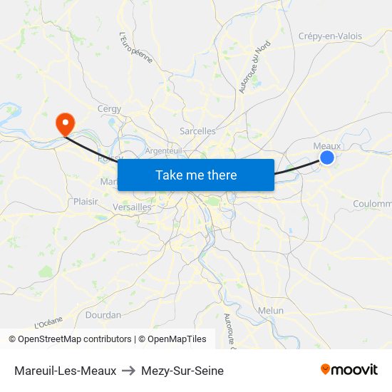 Mareuil-Les-Meaux to Mezy-Sur-Seine map