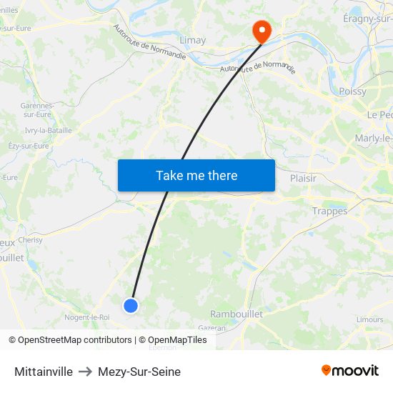 Mittainville to Mezy-Sur-Seine map
