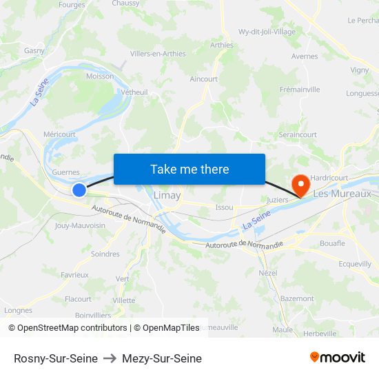 Rosny-Sur-Seine to Mezy-Sur-Seine map