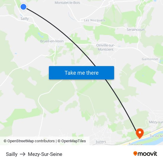Sailly to Mezy-Sur-Seine map