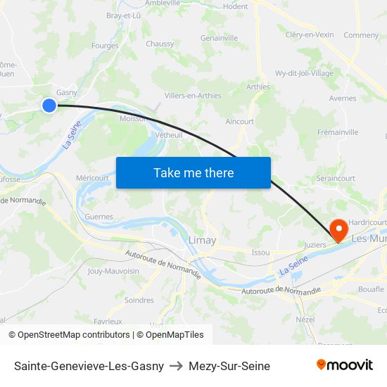 Sainte-Genevieve-Les-Gasny to Mezy-Sur-Seine map