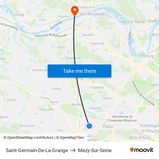 Saint-Germain-De-La-Grange to Mezy-Sur-Seine map