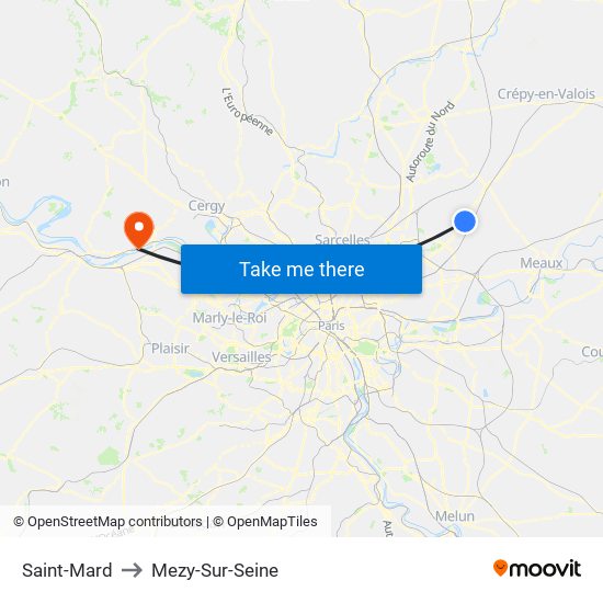Saint-Mard to Mezy-Sur-Seine map