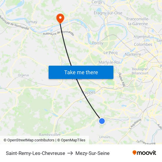 Saint-Remy-Les-Chevreuse to Mezy-Sur-Seine map