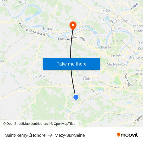 Saint-Remy-L'Honore to Mezy-Sur-Seine map