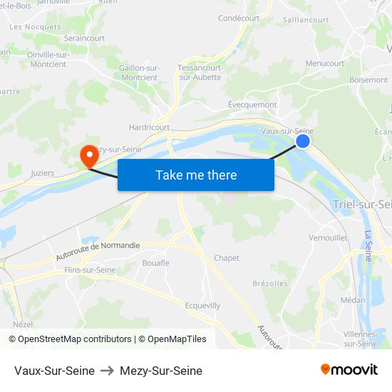 Vaux-Sur-Seine to Mezy-Sur-Seine map