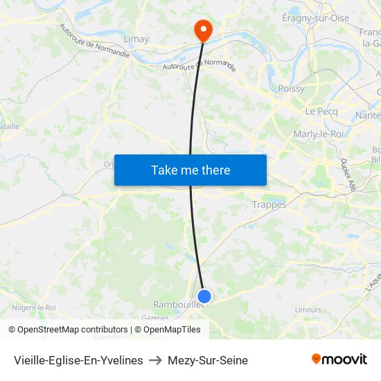 Vieille-Eglise-En-Yvelines to Mezy-Sur-Seine map