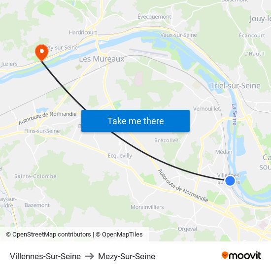 Villennes-Sur-Seine to Mezy-Sur-Seine map