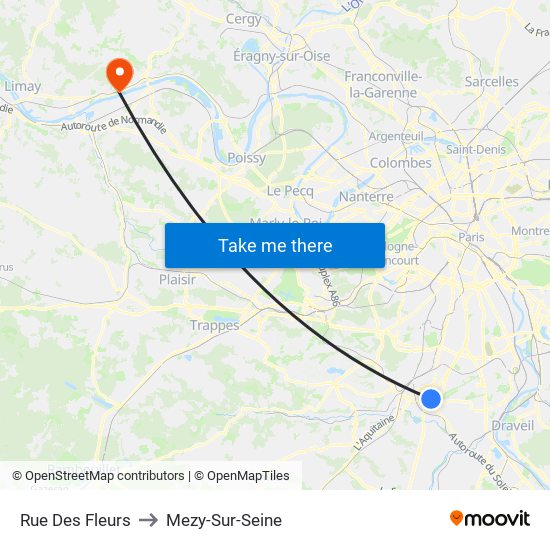 Rue Des Fleurs to Mezy-Sur-Seine map