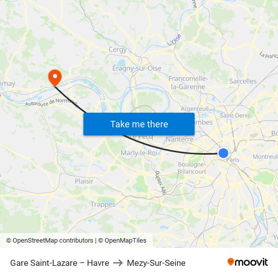 Gare Saint-Lazare – Havre to Mezy-Sur-Seine map