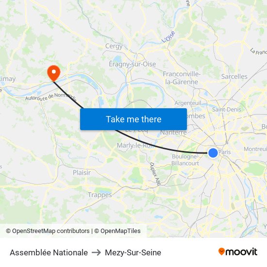 Assemblée Nationale to Mezy-Sur-Seine map