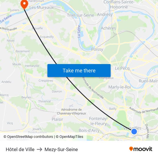 Hôtel de Ville to Mezy-Sur-Seine map