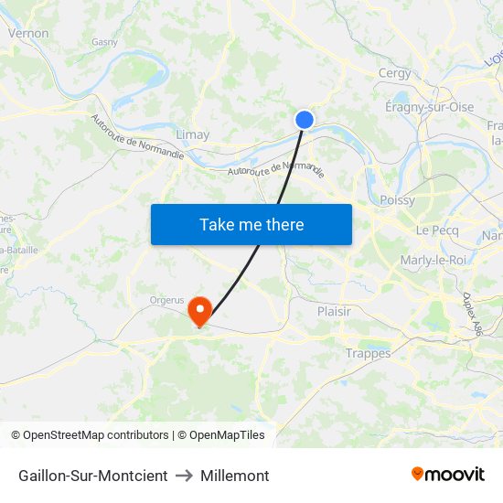 Gaillon-Sur-Montcient to Millemont map