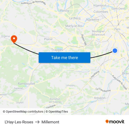L'Hay-Les-Roses to Millemont map