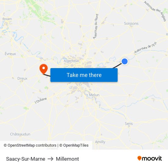 Saacy-Sur-Marne to Millemont map