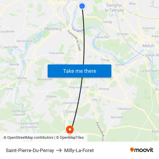 Saint-Pierre-Du-Perray to Milly-La-Foret map