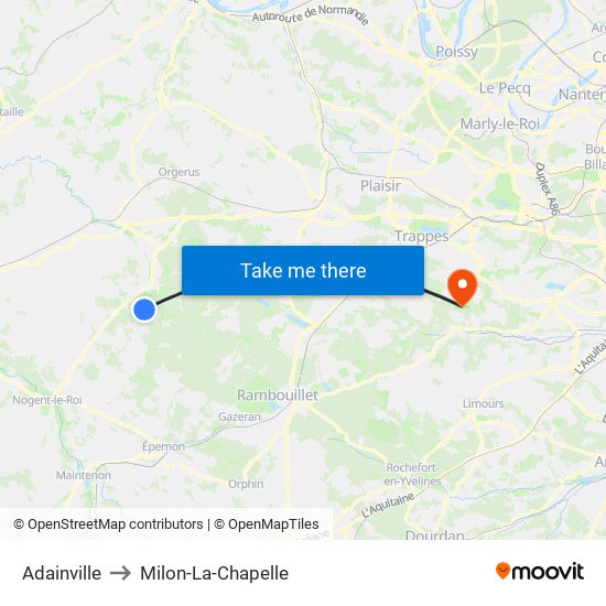 Adainville to Milon-La-Chapelle map