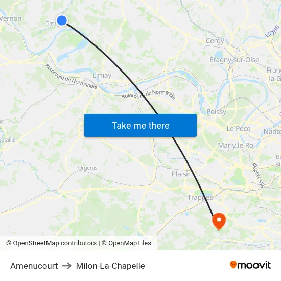 Amenucourt to Milon-La-Chapelle map