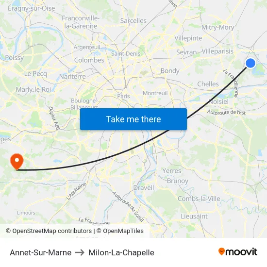 Annet-Sur-Marne to Milon-La-Chapelle map