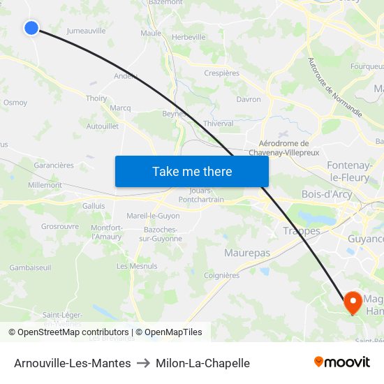 Arnouville-Les-Mantes to Milon-La-Chapelle map