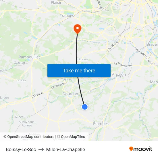 Boissy-Le-Sec to Milon-La-Chapelle map