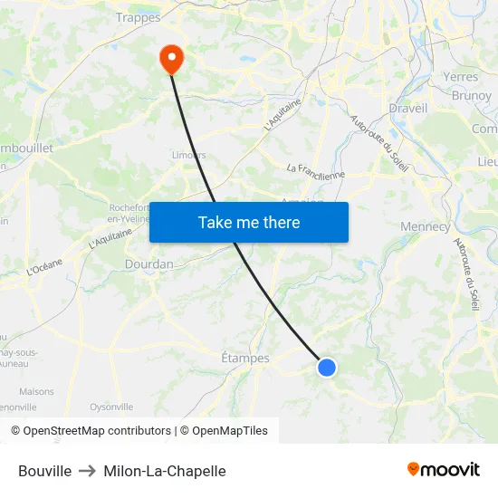 Bouville to Milon-La-Chapelle map