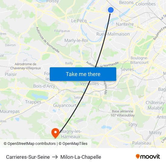 Carrieres-Sur-Seine to Milon-La-Chapelle map