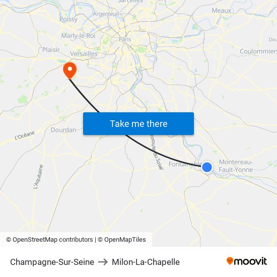 Champagne-Sur-Seine to Milon-La-Chapelle map