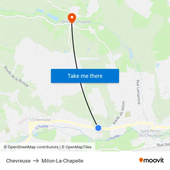 Chevreuse to Milon-La-Chapelle map