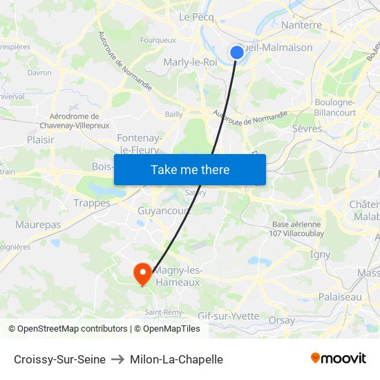 Croissy-Sur-Seine to Milon-La-Chapelle map