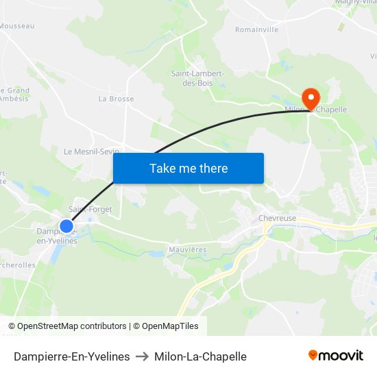 Dampierre-En-Yvelines to Milon-La-Chapelle map