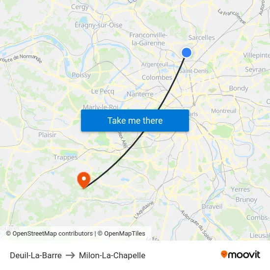 Deuil-La-Barre to Milon-La-Chapelle map