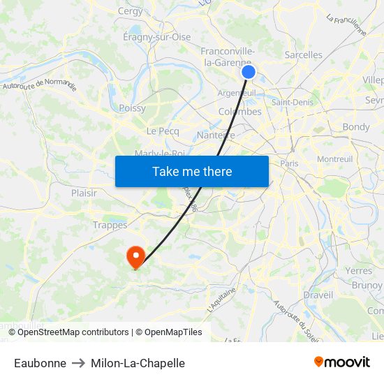 Eaubonne to Milon-La-Chapelle map