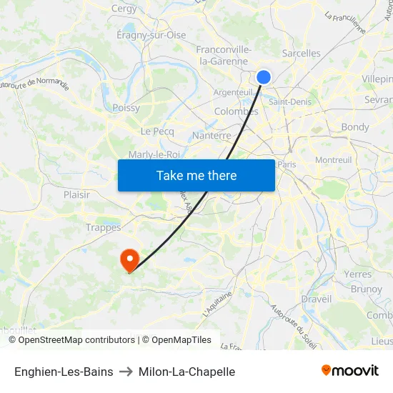 Enghien-Les-Bains to Milon-La-Chapelle map