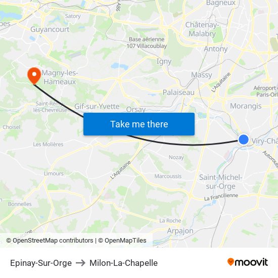 Epinay-Sur-Orge to Milon-La-Chapelle map