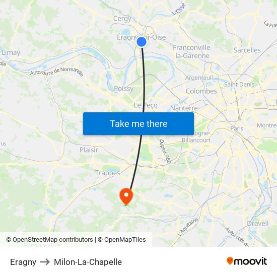 Eragny to Milon-La-Chapelle map