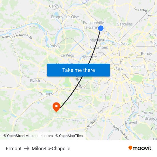 Ermont to Milon-La-Chapelle map